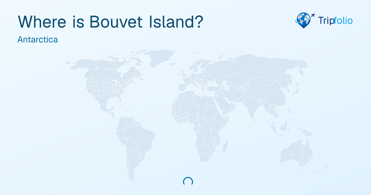 World map with Bouvet Island highlighted in green and circled