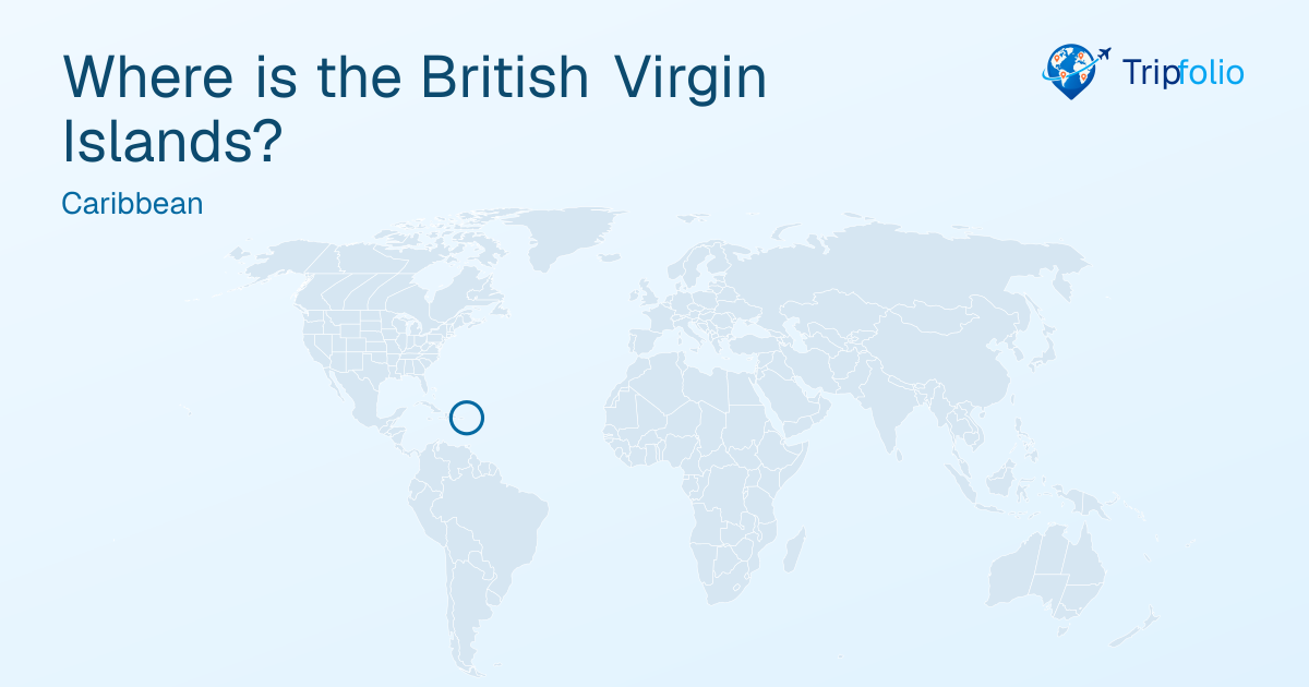 World map with the British Virgin Islands highlighted in green and circled
