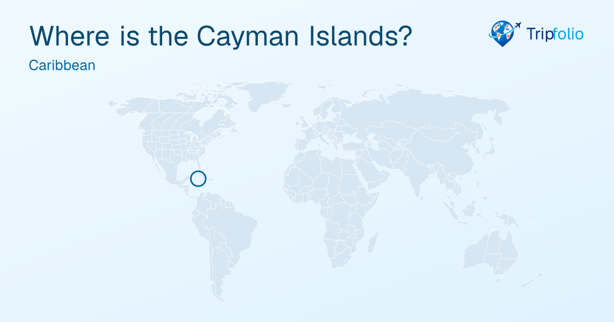World map with the Cayman Islands highlighted in green and circled