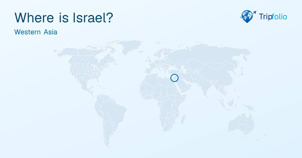 World map with Israel highlighted in green and circled