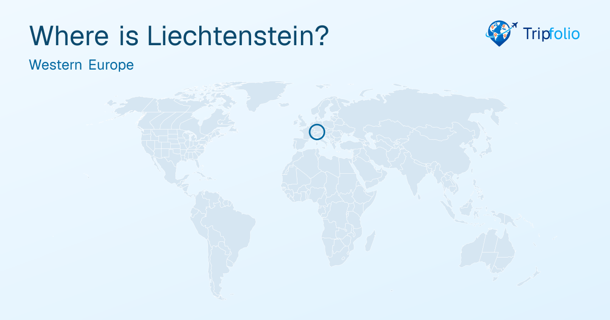 World map with Liechtenstein highlighted in green and circled