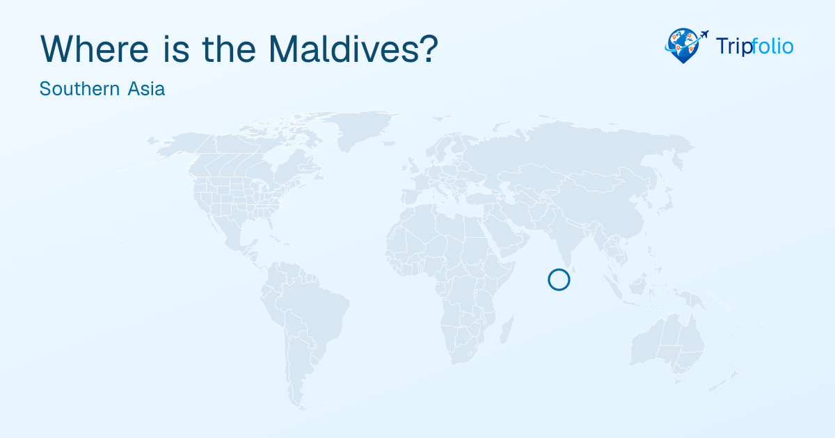 World map with the Maldives highlighted in green and circled
