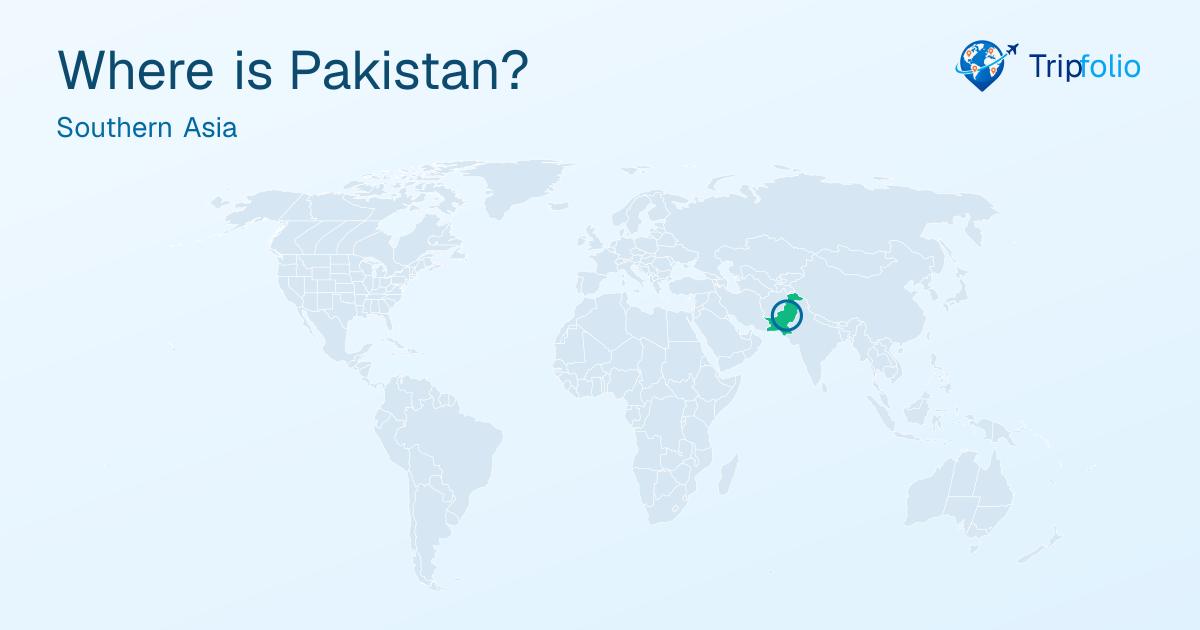 World map with Pakistan highlighted in green and circled