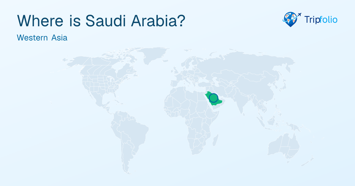 World map with Saudi Arabia highlighted in green and circled