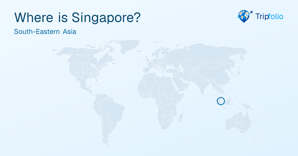 World map with Singapore highlighted in green and circled
