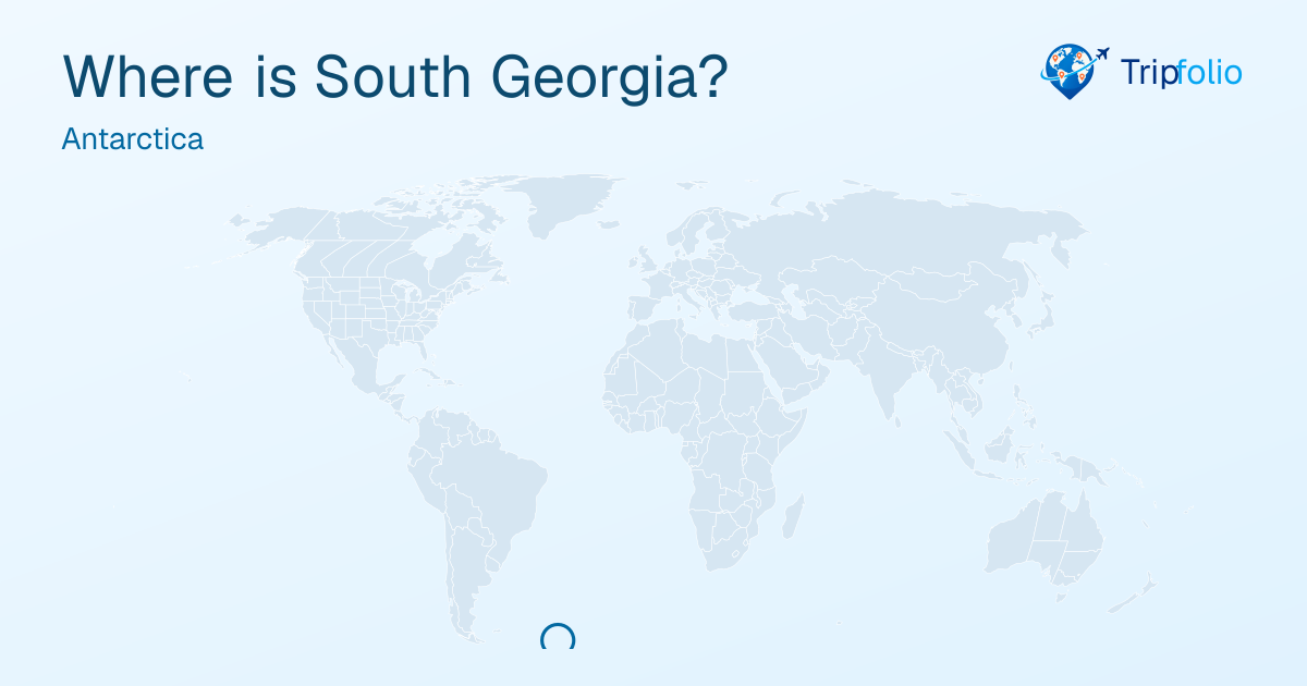 World map with South Georgia highlighted in green and circled