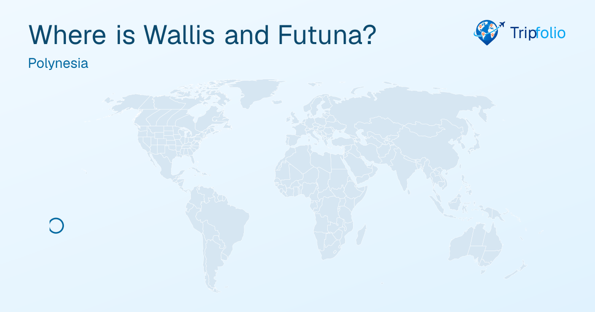 World map with Wallis and Futuna highlighted in green and circled